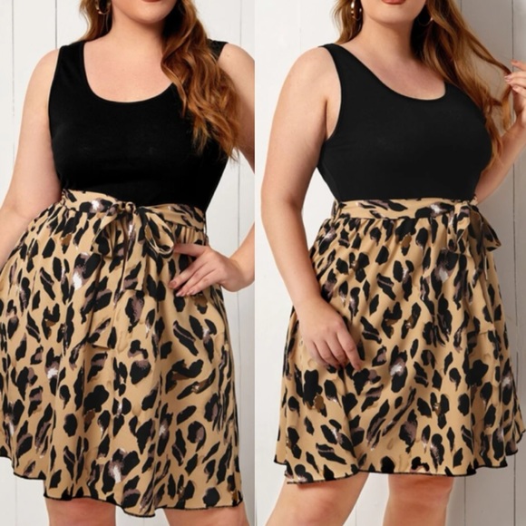 Boho leopard print belted A-line dress - Picture 8 of 9